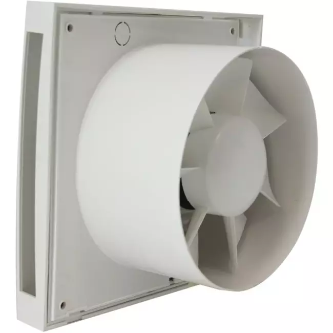 Badeværelsesventilator Ø 100 mm hvid med timer – Design EET100T