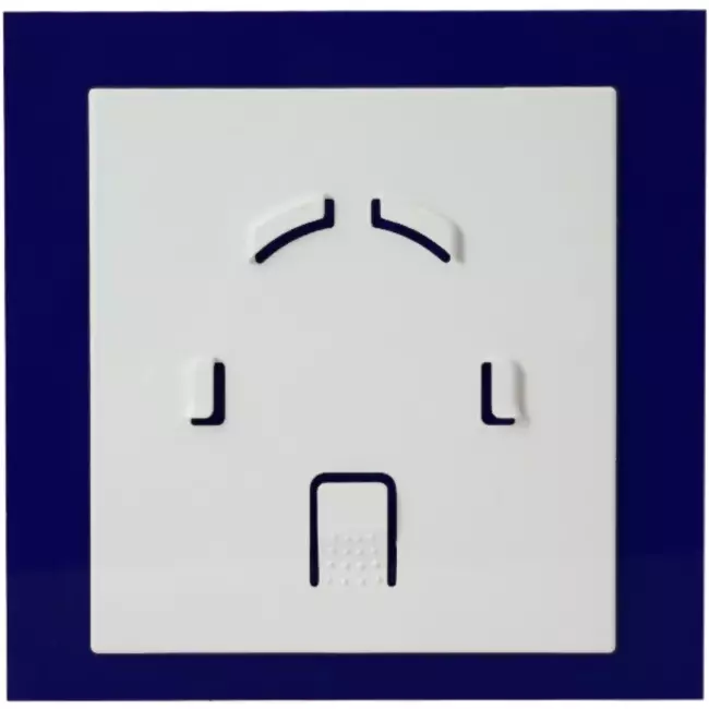 Air Roxy badeværelsesventilator med tilslutningsdiameter 100 mm med forsinket start og timer – frontpanel i blå plast