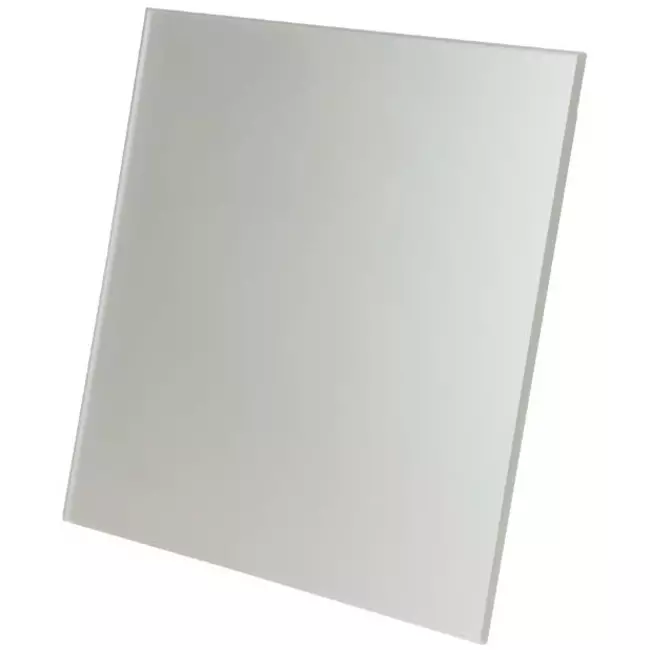 Badeværelsesventilator Ø 125 mm med fugtsensor og timer – frontpanel i satin sølvfarvet glas