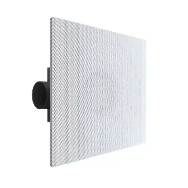 Perforeret 600 x 600 loftdiffusor med justerbar luftstrømning - isoleret trykfordelingsboks med 160 mm tilslutning på siden - blandet farve RAL 9010