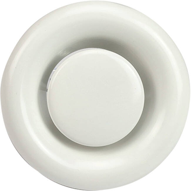 Ventilationsudblæsningsventil 200 mm metal - E-DVS200 RAL9010