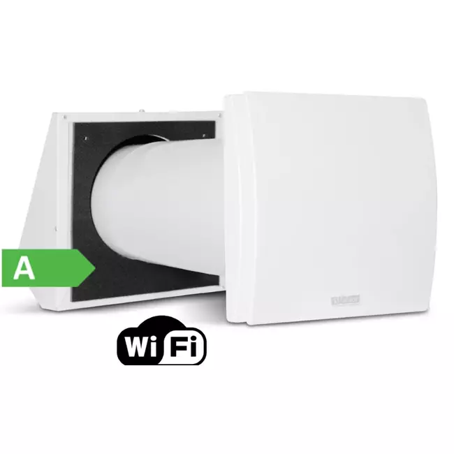 Decentraliseret WTW HRU-væg med Wi-Fi-modul 60 m³/t - Ø150 - HRU-WALL-WI-150-60