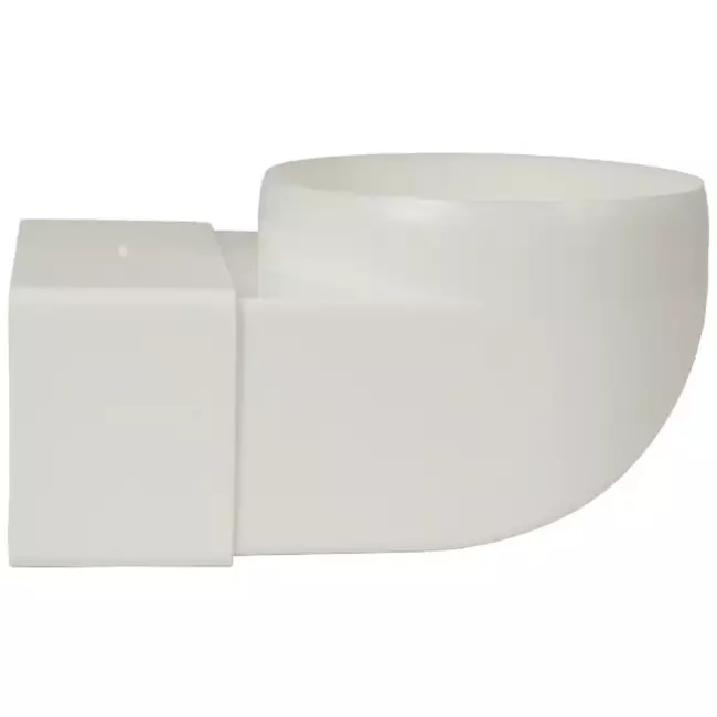 Rektangulær, plastik, lodret, 90° bøjning, Ø100mm - 110 x 55 - KLD