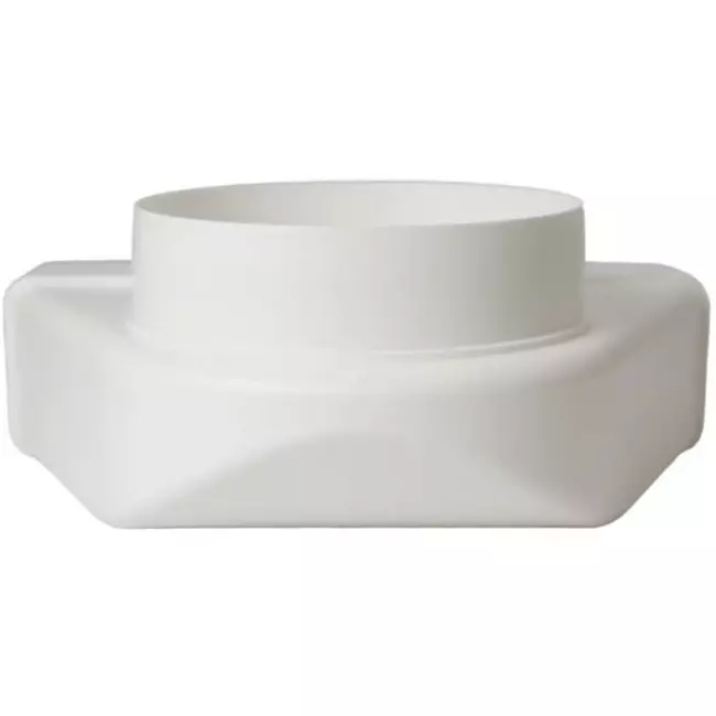 Rektangulær, plastik, lodret, 90° bøjning, Ø100 mm - 220 x 55 mm KLD25-100