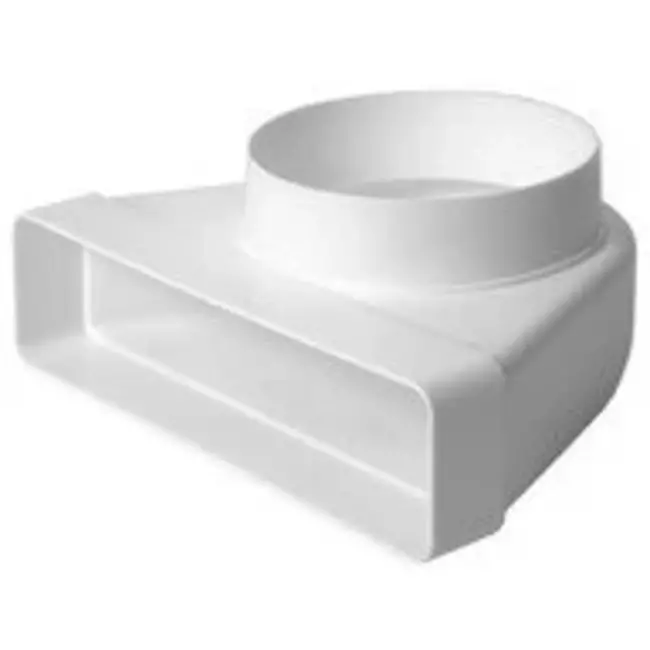 Rektangulær lodret 90° bøjning i plast Ø100mm - 220x90mm KLD29-100