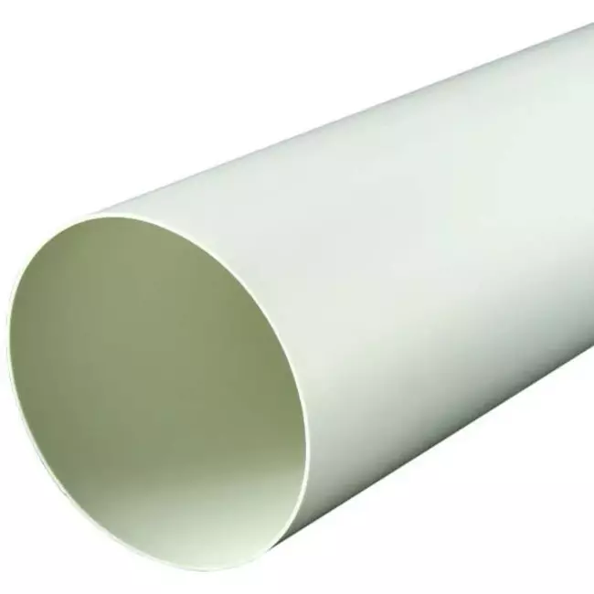 Rundt ventilationsrør i plast 100 mm - 0,5 meter A100-0,5