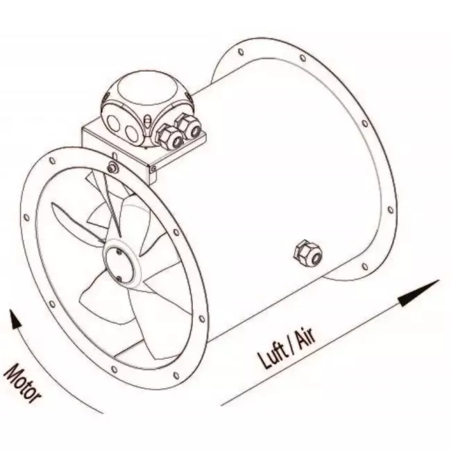 Aksial 315 mm kanalventilator - AL 315 D2 01