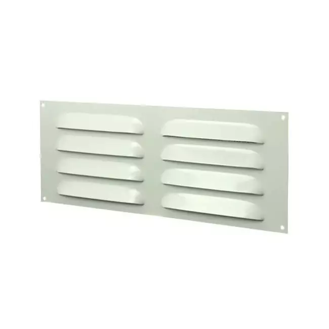 Ventilationsrist i metal, rektangulært 260x105 hvid - MR26105