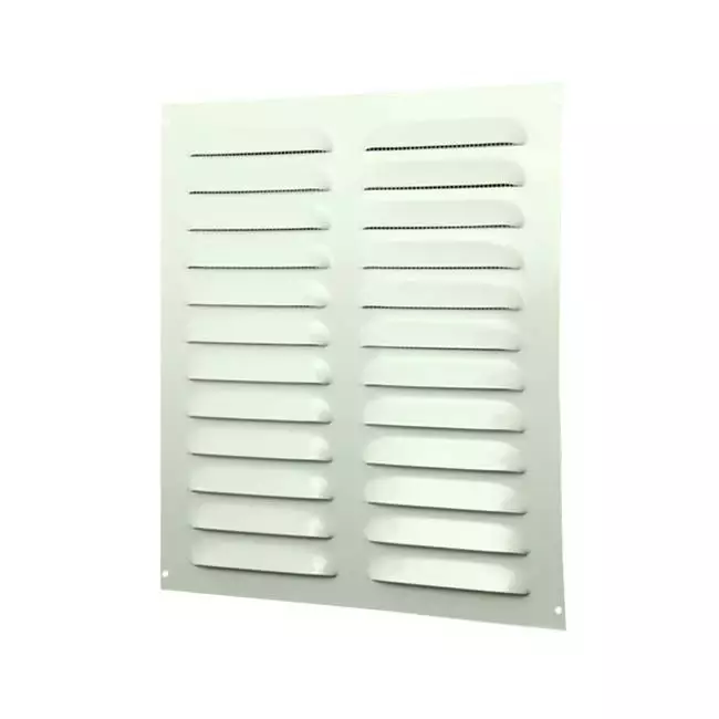 Ventilationsrist i metal, rektangulært 260x280 hvid - MR2628