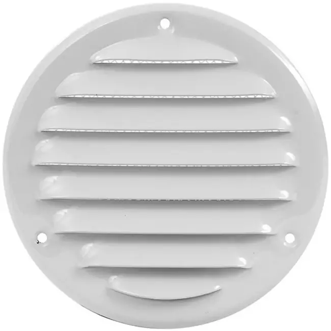 Ventilationsrist i metal rund 125mm hvid - MR125 - RAL9016