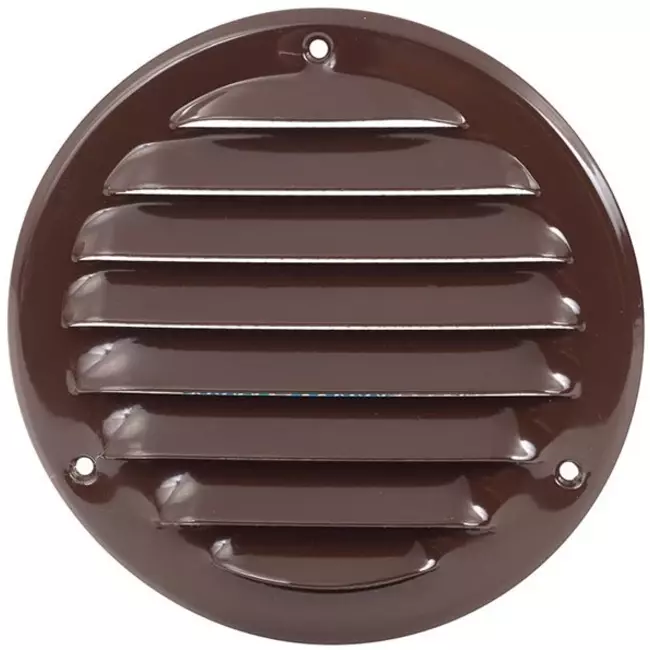Ventilationsrist i metal rund 100 mm brun – MR100B – RAL8016