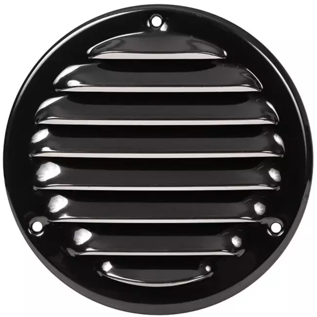 Ventilationsrist i metal rund 100 mm sort – MR100M - RAL9005