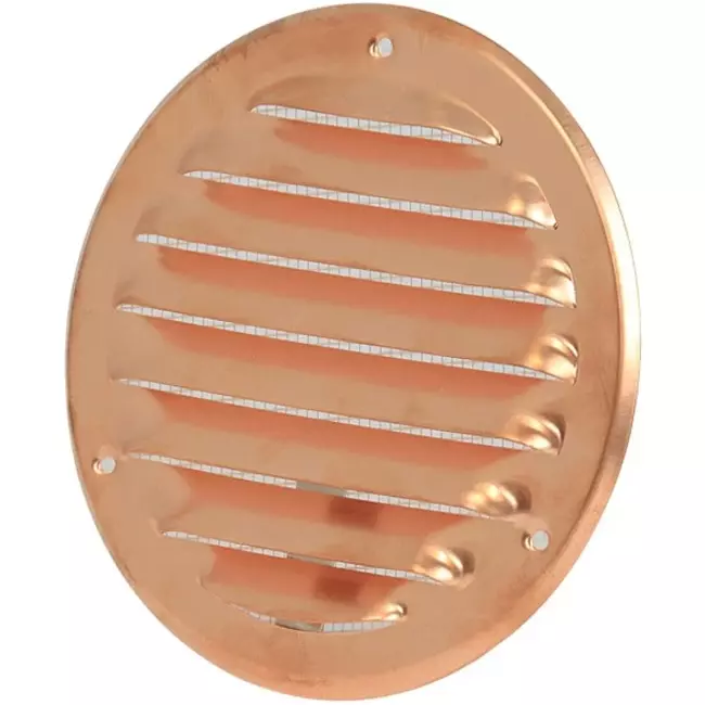 Ventilationsrist i metal, rund Ø 200 mm kobber – MR200Cu