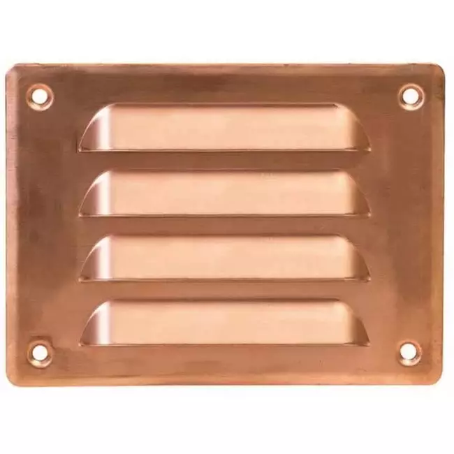 Ventilationsrist i metal, rektangulær 140x105 mm kobber – MR14105Cu