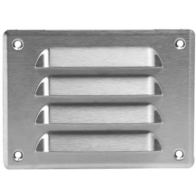 Ventilationsrist i metal, rektangulær 140x105 mm rustfri stål – MR14105i