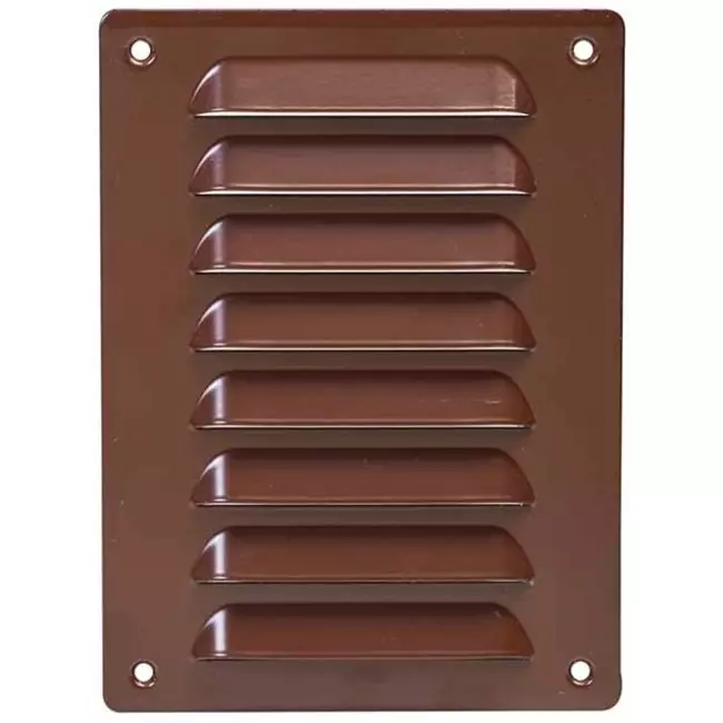 Ventilationsrist i metal, rektangulær 140x190 mm brun – MR1419B