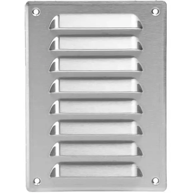 Ventilationsrist i metal, rektangulær 140x190 mm rustfri stål – MR1419i