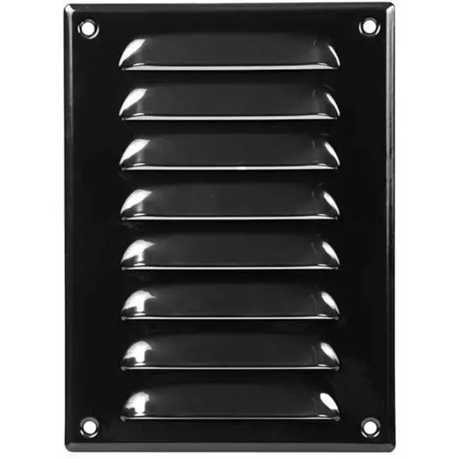 Ventilationsrist i metal, rektangulær 140x190 mm sort – MR1419M