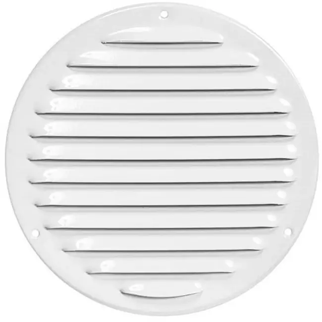 Ventilationsrist i metal rund Ø 160mm hvid - MR160