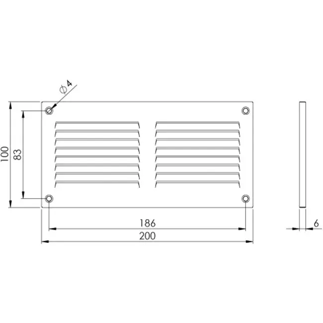 Metalgitter 200x100 mm beige - MR2010Y