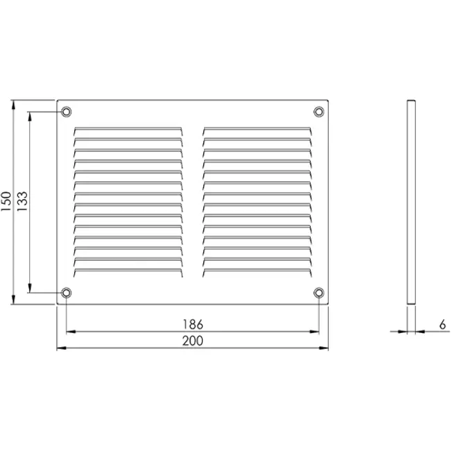 Metalgitter 200x150 mm hvid - MR2015