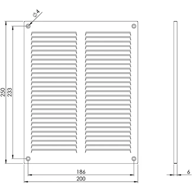 Metalgitter 200x250 mm hvid - MR2025