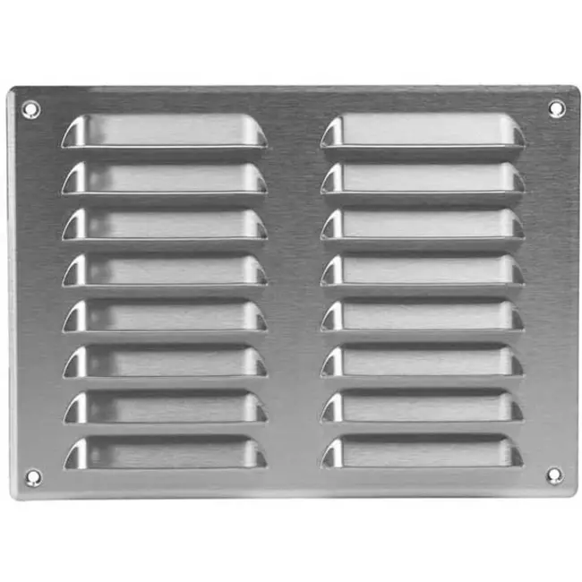 Ventilationsrist i metal, rektangulær 260x190 mm rustfri stål – MR2619i