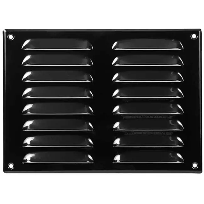 Ventilationsrist i metal, rektangulær 260x190 mm sort – MR2619M