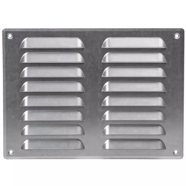Ventilationsrist i metal, rektangulær 260x190 mm zink – MR2619Zn