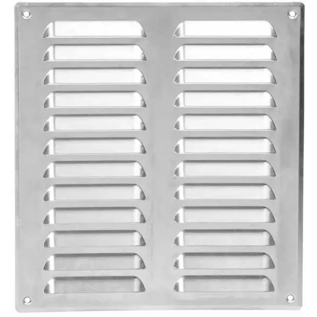 Ventilationsrist i metal, rektangulær 260x280 mm aluminium – MR2628Al