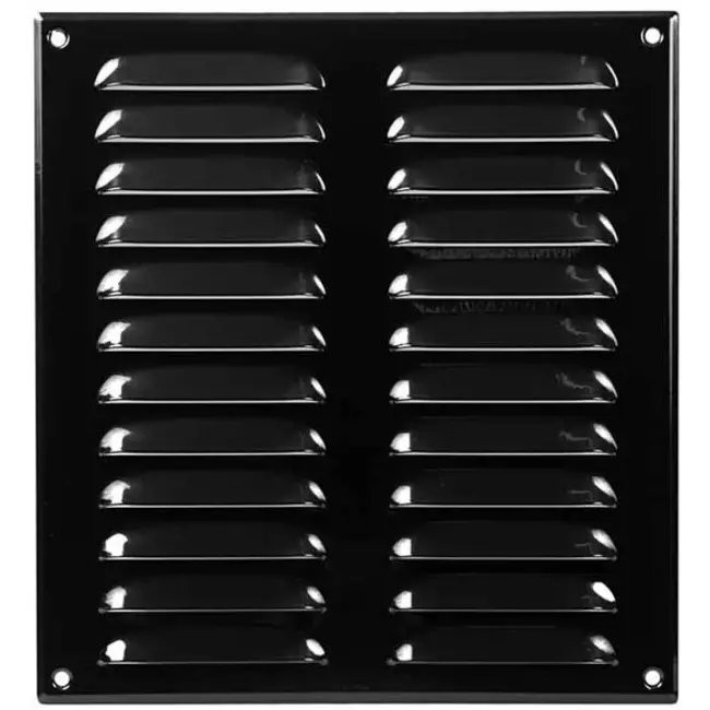Ventilationsrist i metal, rektangulært 260x280 mm sort – MR2628M