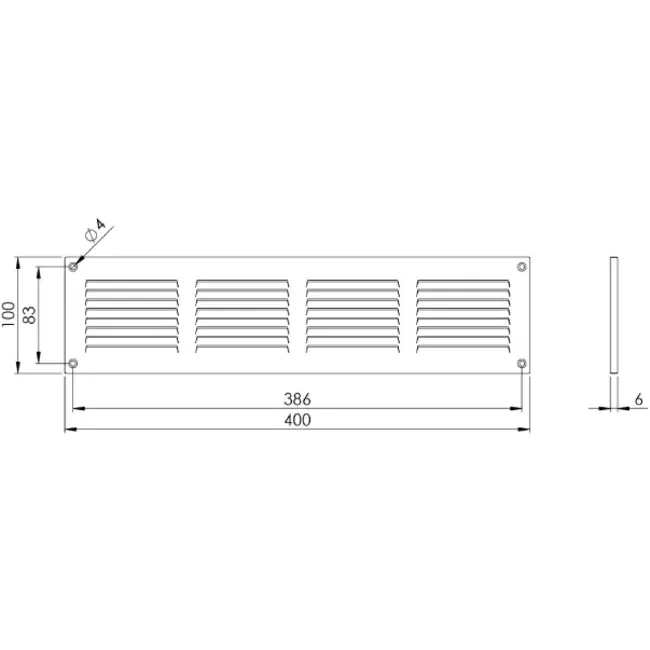 Metalgitter 400x100 mm beige - MR4010Y