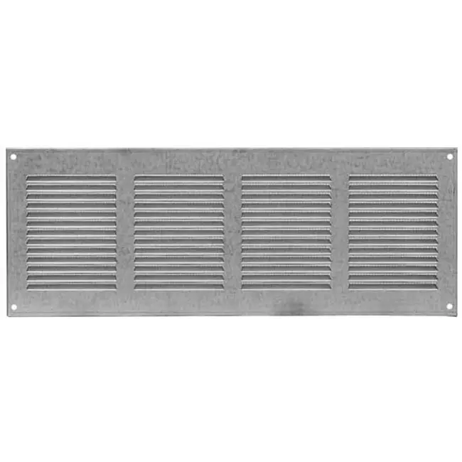 Ventilationsrist i metal, rektangulært 400x100 zink - MR4010ZN