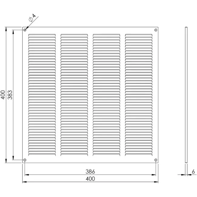 Metalgitter 400x400 mm zink - MR4040Zn