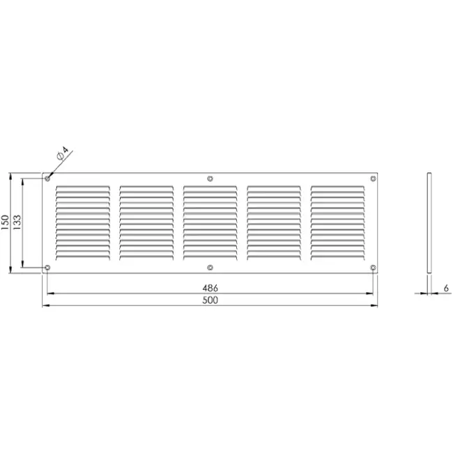 Metalgitter 500x150 mm sort - MR5015M