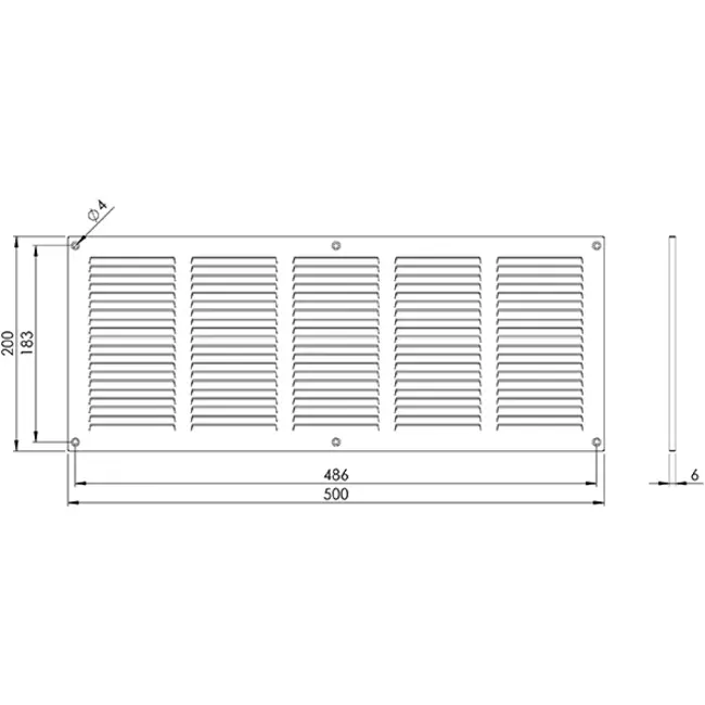 Metalgitter 500x200 mm sort - MR5020M