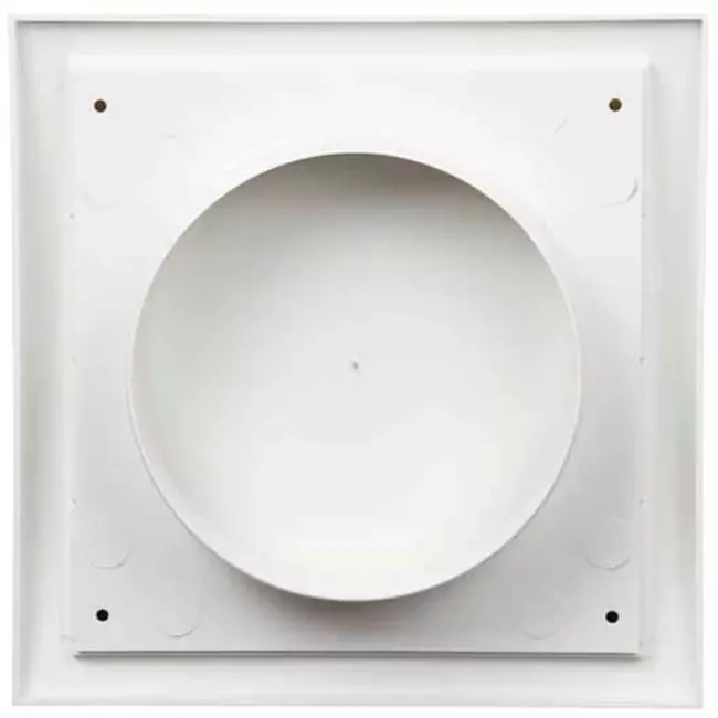 Facadegitter med kontraventil 190x190 mm diameter 125 mm hvid – ND12FV