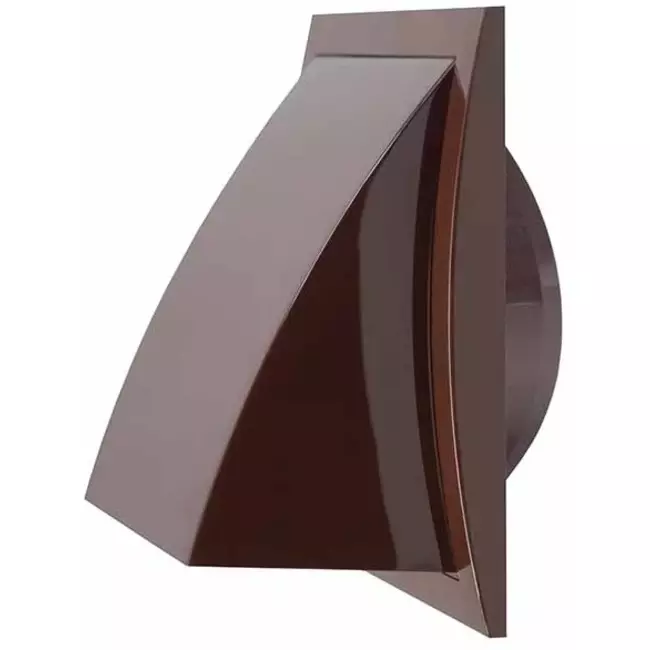 Facadegitter med kontraventil 150x150 mm diameter 100 mm brun – ND10FVB