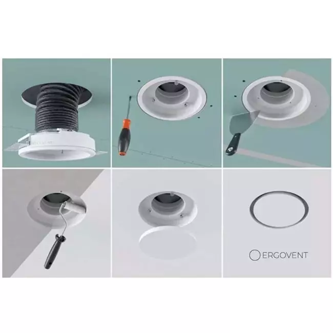 Ergovent rammeløs ventilationsventil rund 150 mm