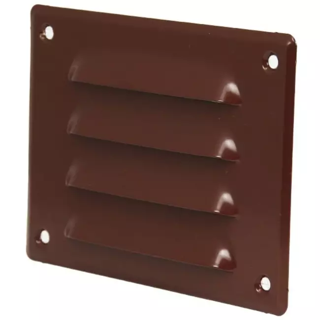 Ventilationsrist i metal, rektangulær 140x105 mm brun – MR14105B