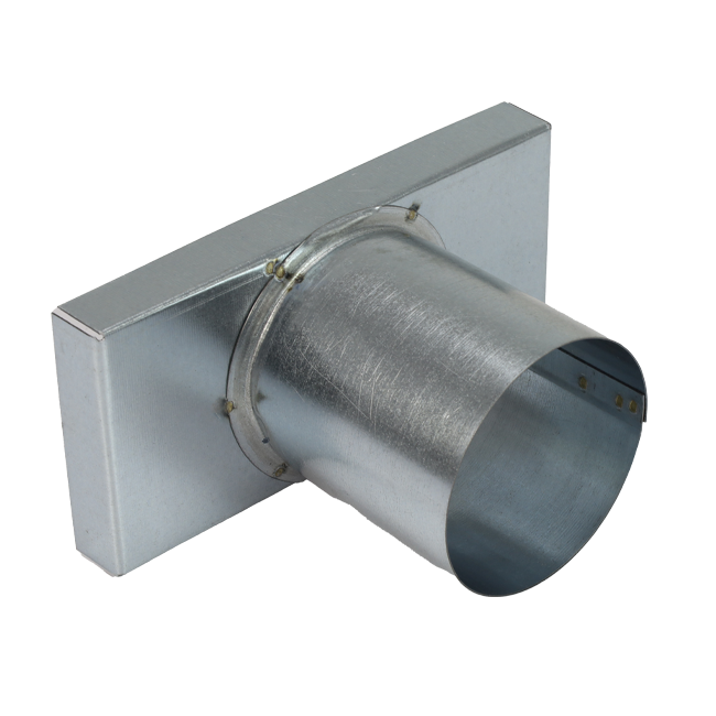 Låg 220x80 mm med tilslutning diameter 80 mm til indløbskanal