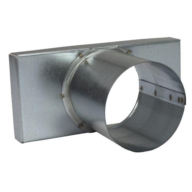 Låg 220x80 mm med tilslutning diameter 80 mm til indløbskanal