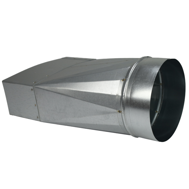 Adapter 220x80 mm til 160 mm diameter til kanaler