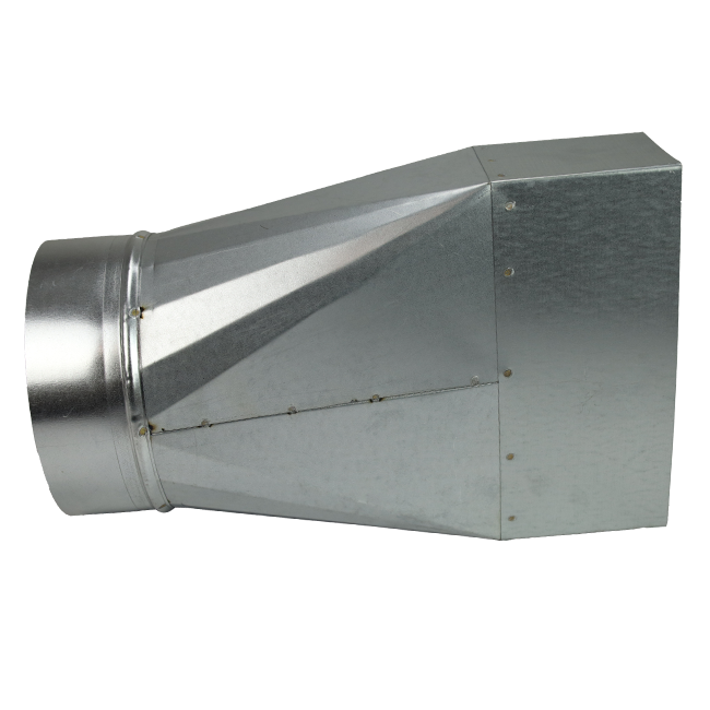 Adapter 220x80 mm til 160 mm diameter til kanaler