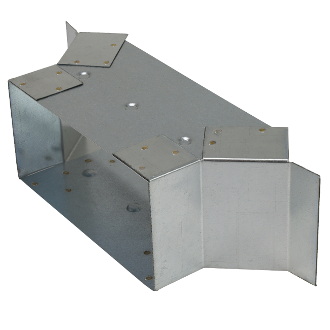 Sidetilslutning 220x80 mm til rektangulære kanaler