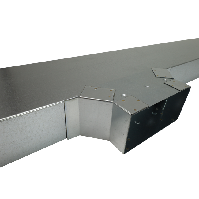 Sidetilslutning 220x80 mm til rektangulære kanaler