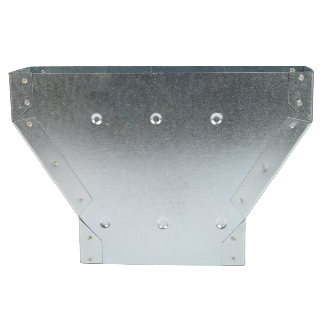 Reduktion 300 x 80 mm til 220 x 80 mm til galvaniserede rektangulære ventilationskanaler