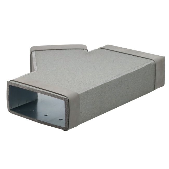 Thermoduct T-stykke 45 grader 220x80 - 170x80 til kanalføring