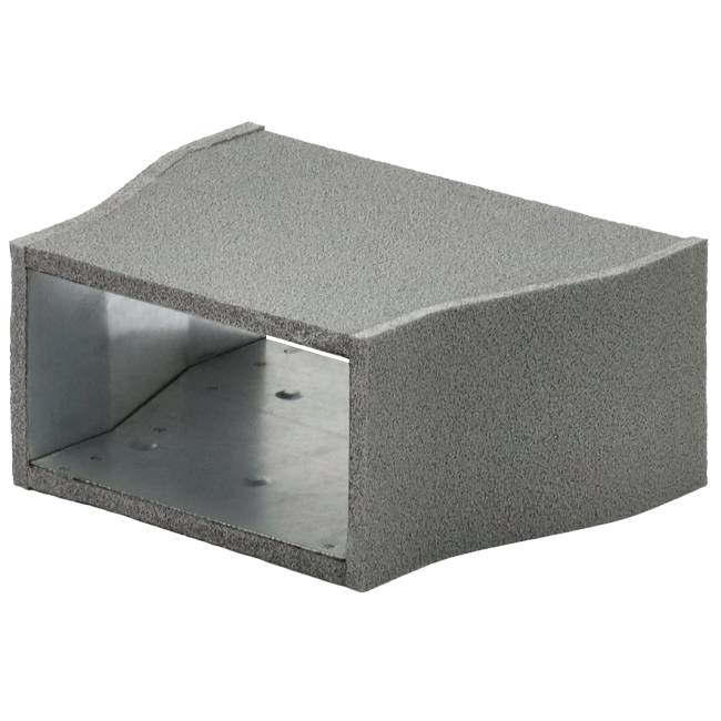 Reduktion af termorør 300x80 mm til 220x80 mm