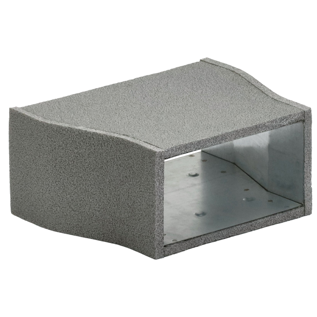 Reduktion af termorør 300x80 mm til 220x80 mm